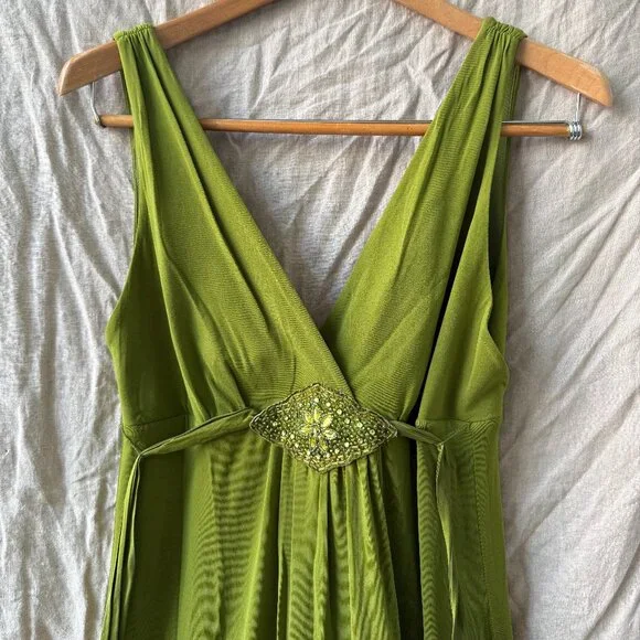 Laundry By Shelli Segal | Dresses | Asymmetrical Green Beadembellished  Laundry Shelli Segal Black Label Dress Sz 8 | Poshmark